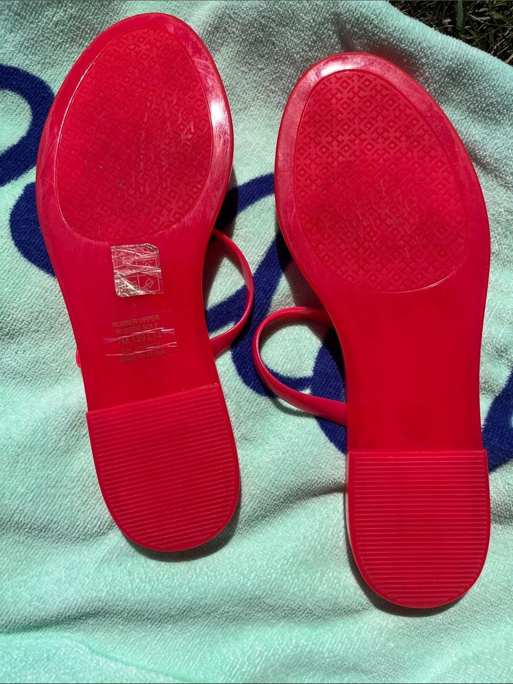 TORY BURCH MINI MILLER JELLY SANDALS Vibrant Pink Size 7 - Picture 7 of 8